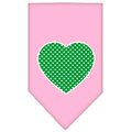 Unconditional Love Green Swiss Dot Heart Screen Print Bandana Light Pink Small UN847715